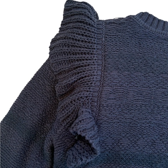 Pilcro Anthropologie Ruffled Sweater XS DarkAcademia Whimsigoth - Picture 7 of 16